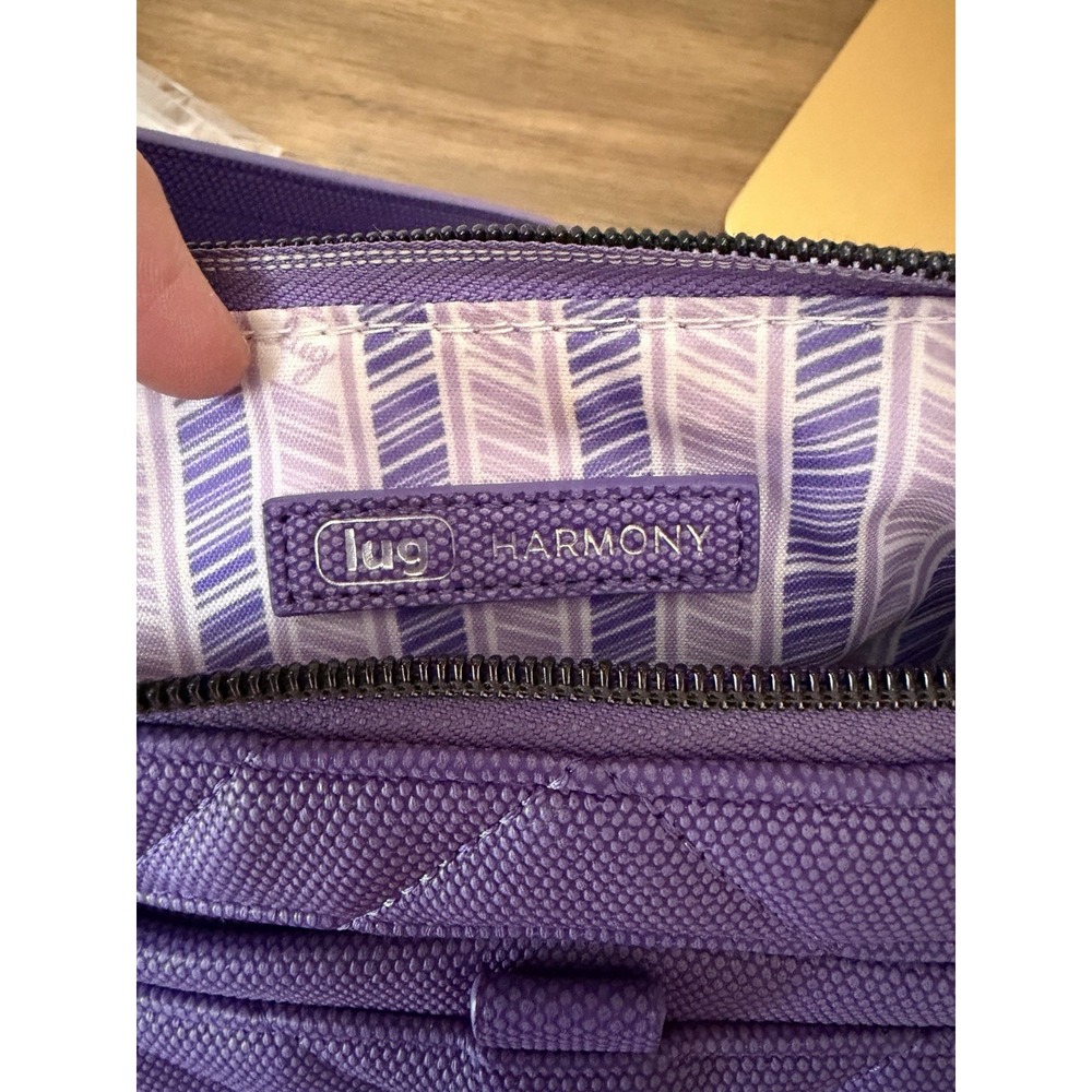 Lug Harmony Purple Shoulder Crossbody Bag Quilted Convertible Organizer Purse - Picture 7 of 11